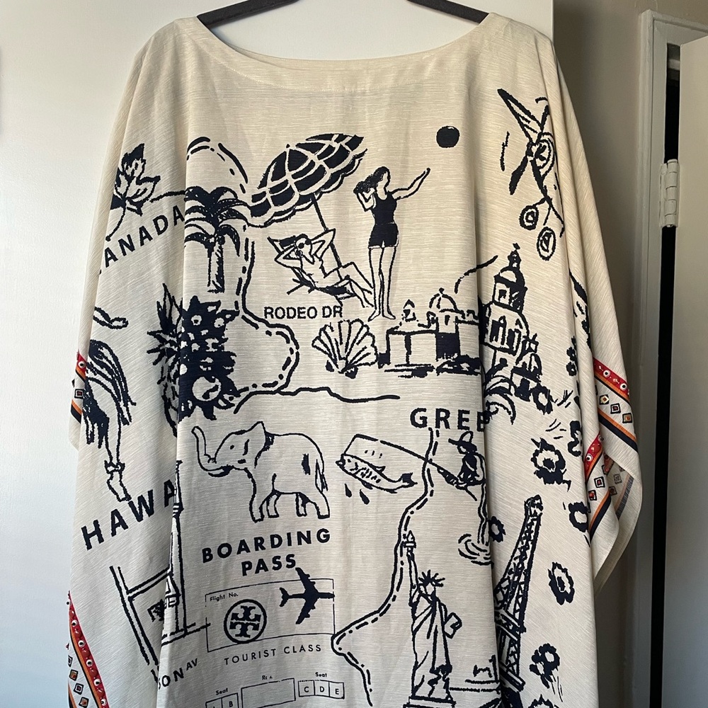 Brand new Tory Burch Embroidered Beach Kaftan/Swim Coverup, Size M/L